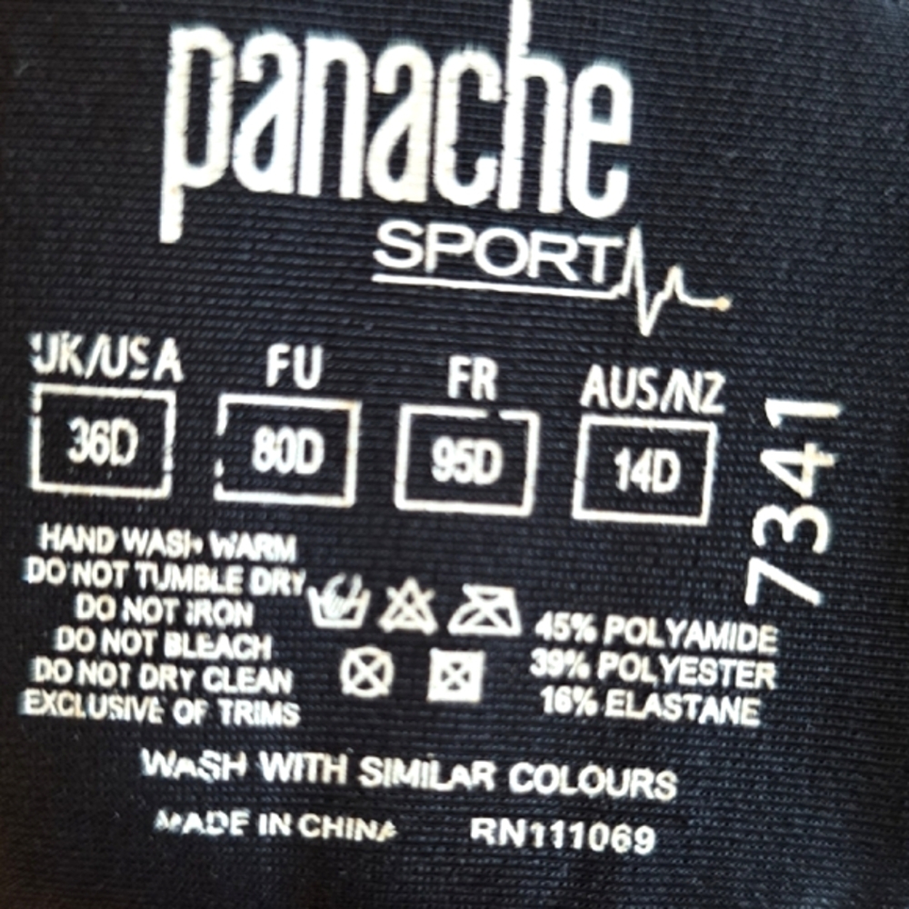Panache Black Sports Bra with Moisture-Wicking Fabric - Picture 6 of 6